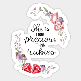 More Precious than Rubies Watercolour Wreath Sticker